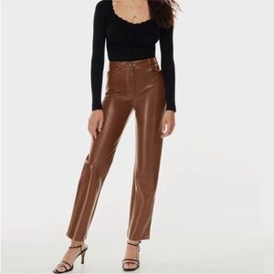 Wilfred Brown Leather Women Pants